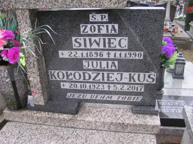 Zofia Siwiec 1896 Bielsko-Biała katedra - Grobonet - Wyszukiwarka osób pochowanych