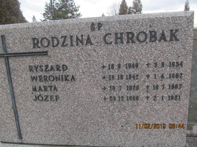 Weronika Chrobak 1942 Bielsko-Biała katedra - Grobonet - Wyszukiwarka osób pochowanych