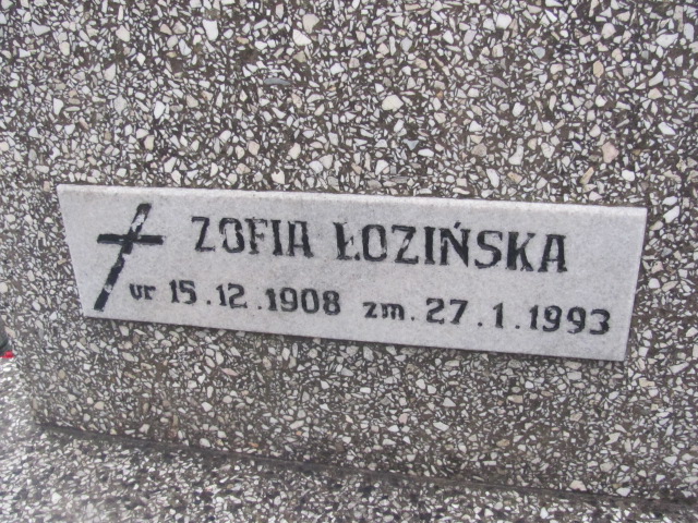 Zofia Łozińska 1908 Bielsko-Biała katedra - Grobonet - Wyszukiwarka osób pochowanych