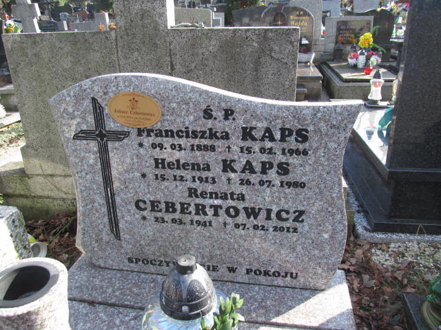 Helena Kaps 1913 Bielsko-Biała katedra - Grobonet - Wyszukiwarka osób pochowanych