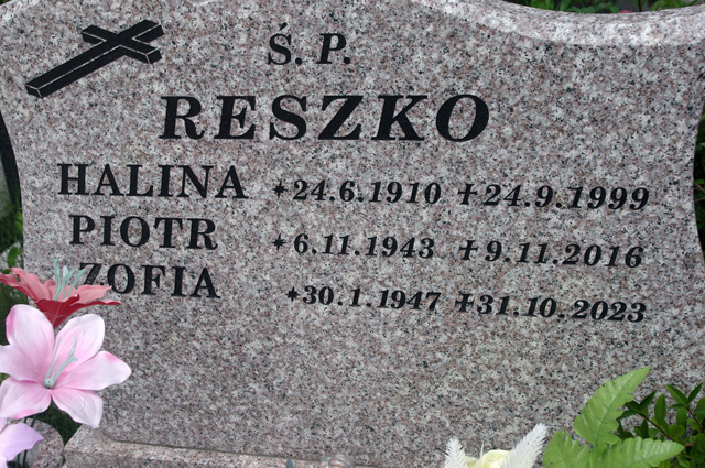 Zofia Reszko 1947 Bielsko-Biała katedra - Grobonet - Wyszukiwarka osób pochowanych