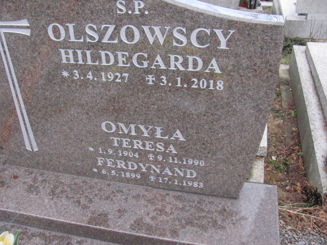 Teresa Omyła 1904 Bielsko-Biała katedra - Grobonet - Wyszukiwarka osób pochowanych